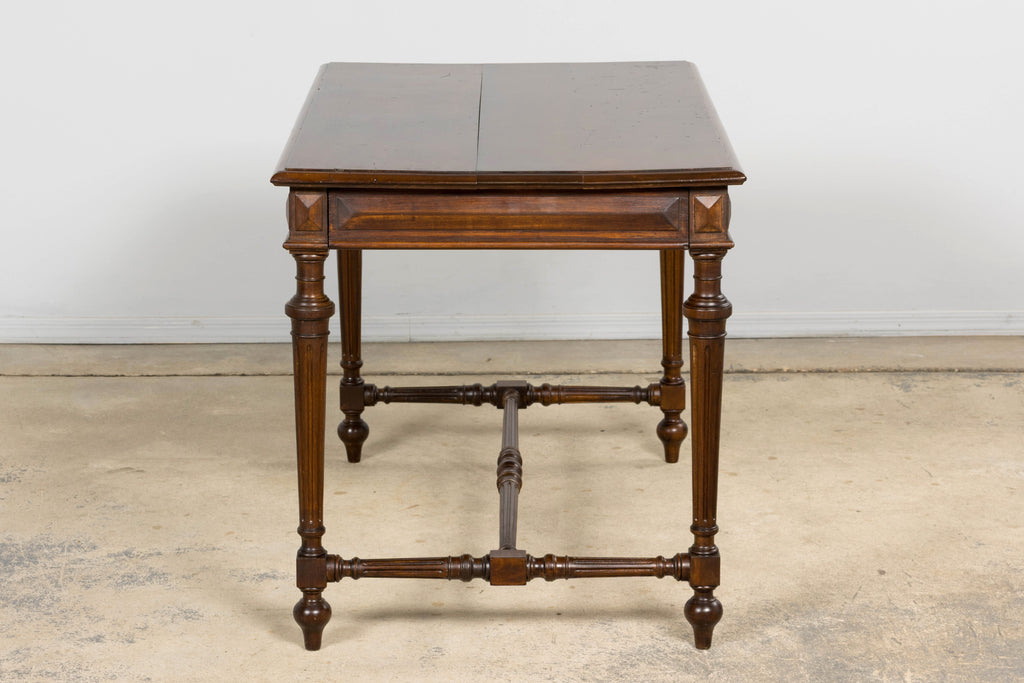 Late 19th Century French Louis XVI Style Walnut Writing Table with Side Drawers