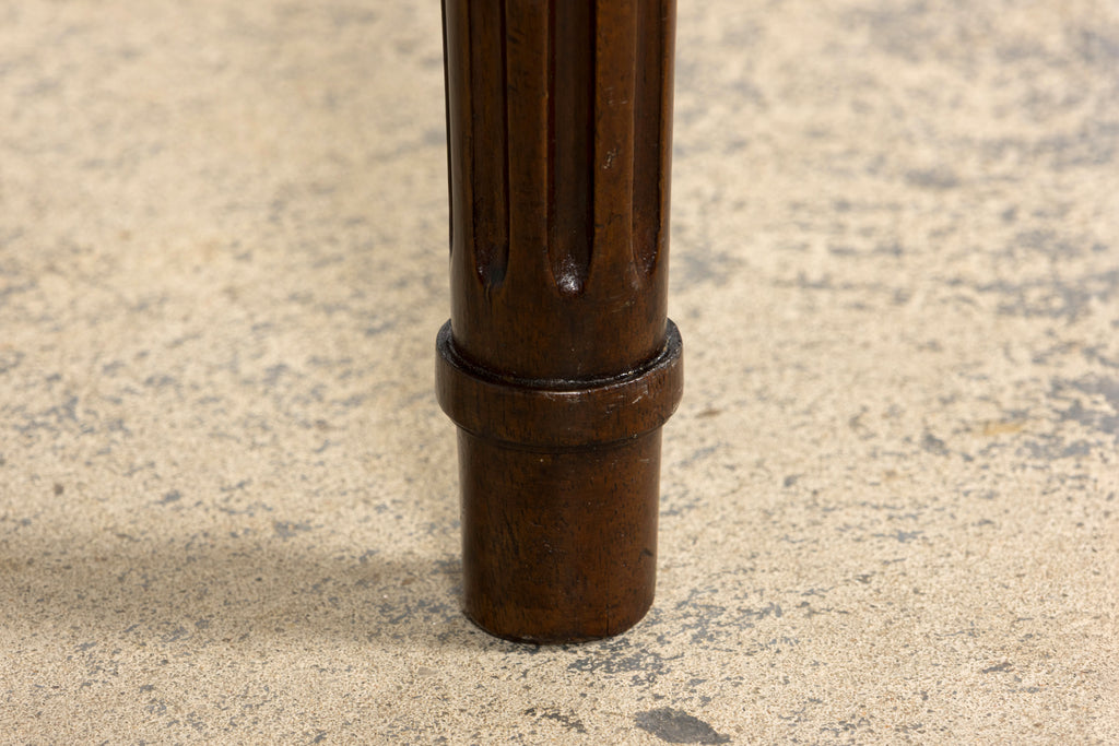 Late 19th Century French Napoleon III Mahogany Desk Chair with Olive Green Leather
