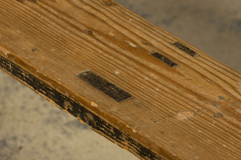Late 19th Century French Painted School Desk with Integrated Bench