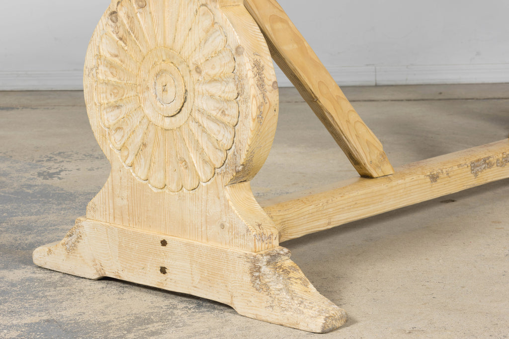 Late 19th Century French Provincial Bleached Pine Monastery Dining Table