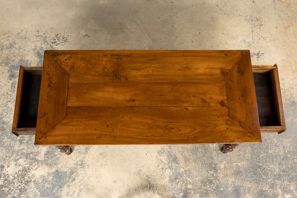 Late 19th Century French Provincial Fruitwood Trestle Dining Table