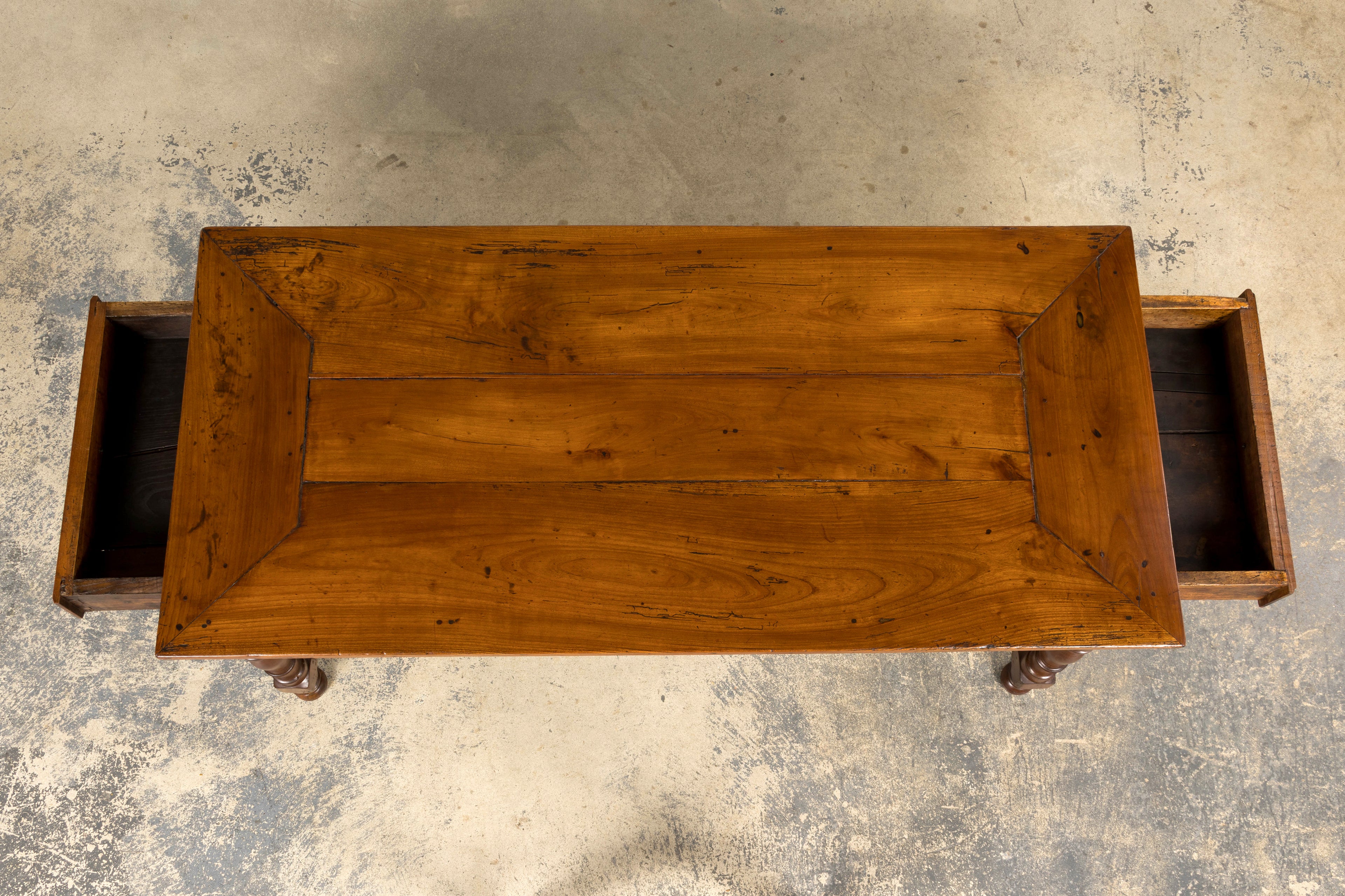 Late 19th Century French Provincial Fruitwood Trestle Dining Table