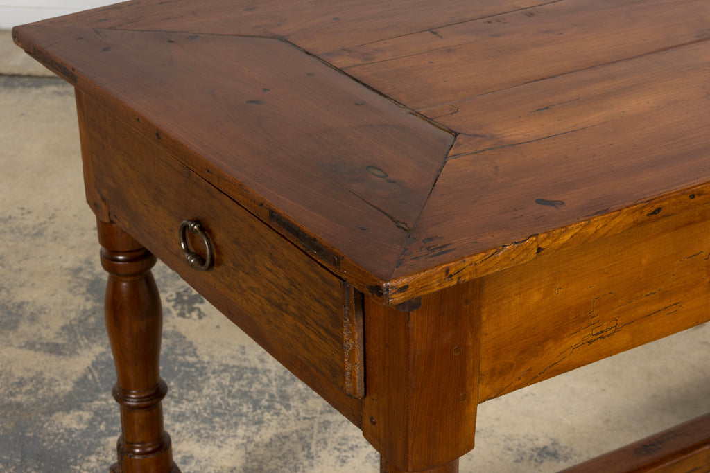 Late 19th Century French Provincial Fruitwood Trestle Dining Table