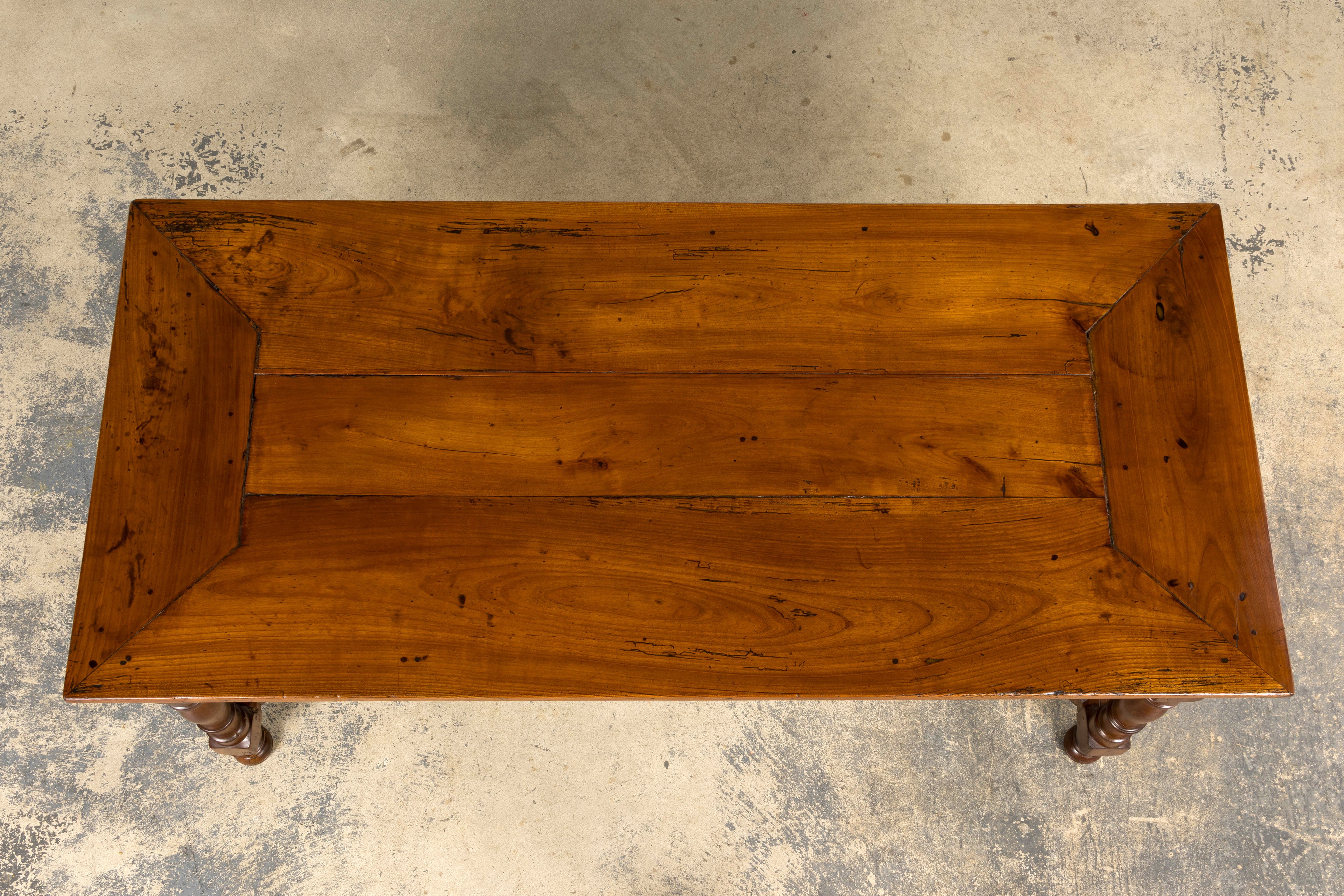 Late 19th Century French Provincial Fruitwood Trestle Dining Table