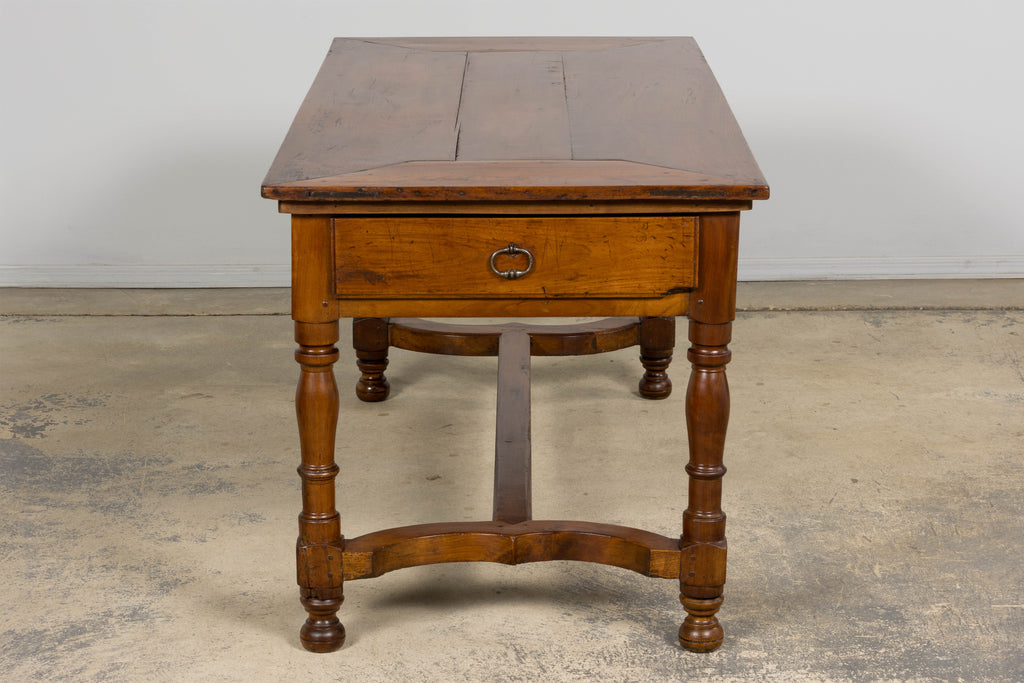 Late 19th Century French Provincial Fruitwood Trestle Dining Table