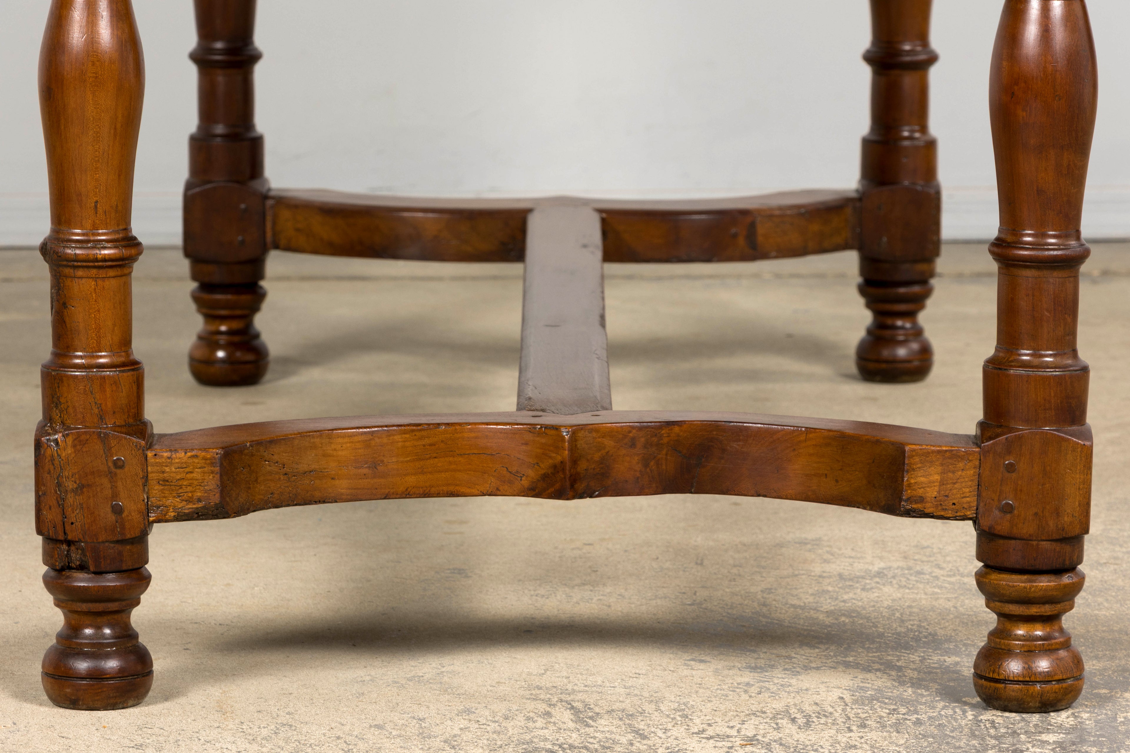 Late 19th Century French Provincial Fruitwood Trestle Dining Table
