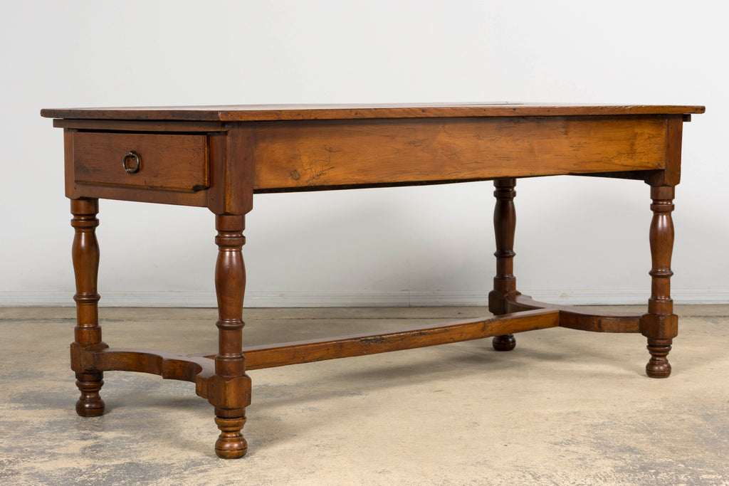 Late 19th Century French Provincial Fruitwood Trestle Dining Table