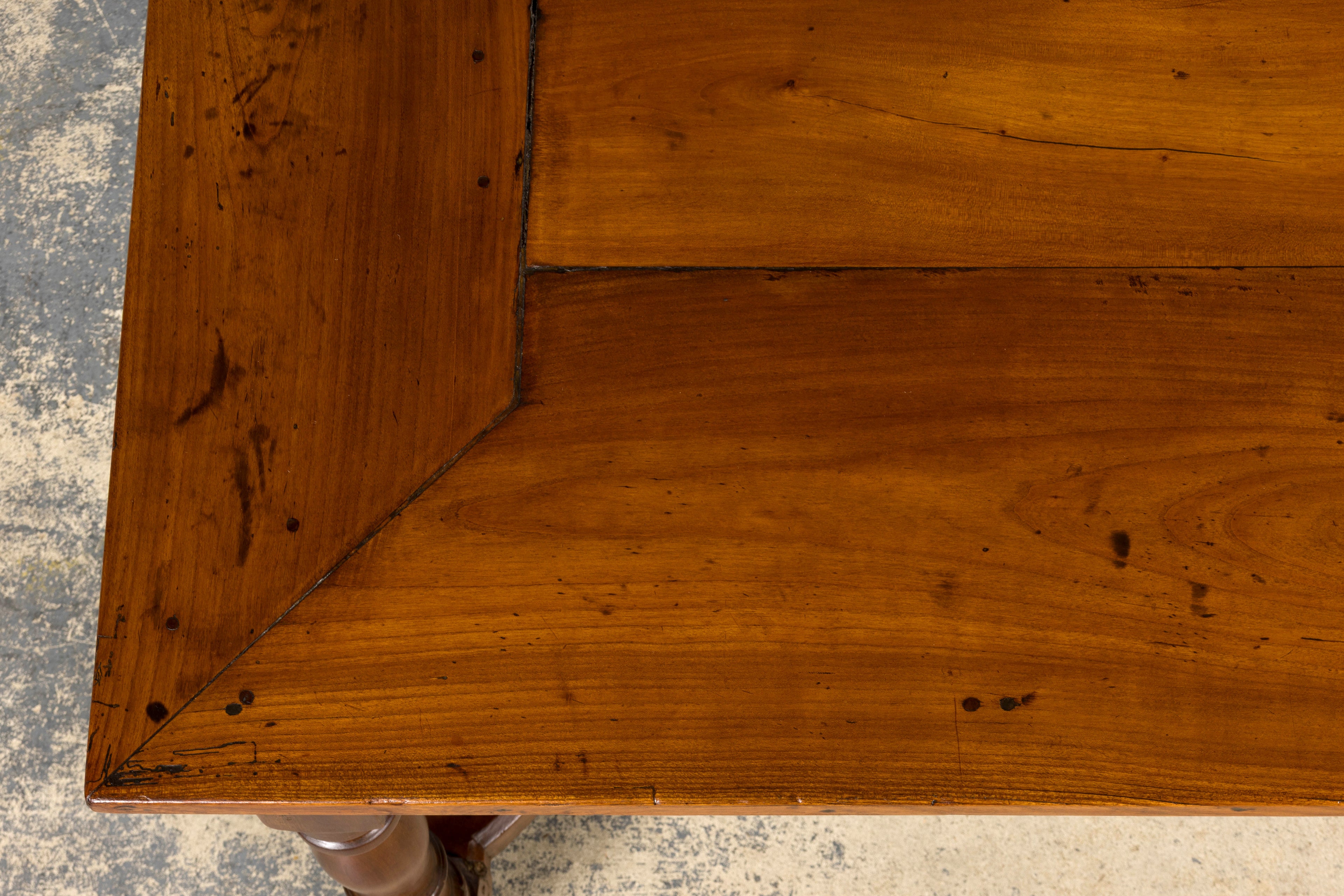 Late 19th Century French Provincial Fruitwood Trestle Dining Table