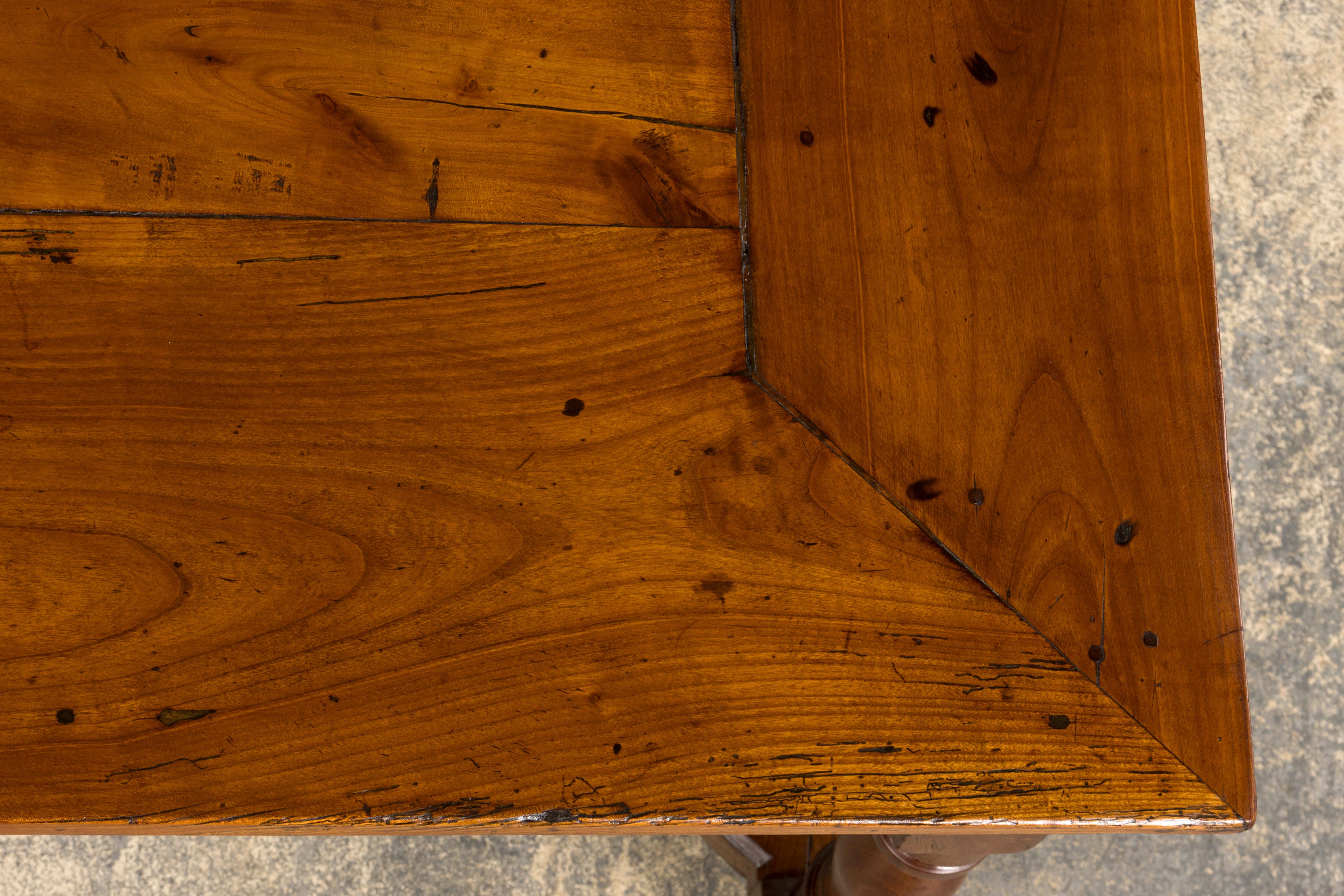 Late 19th Century French Provincial Fruitwood Trestle Dining Table