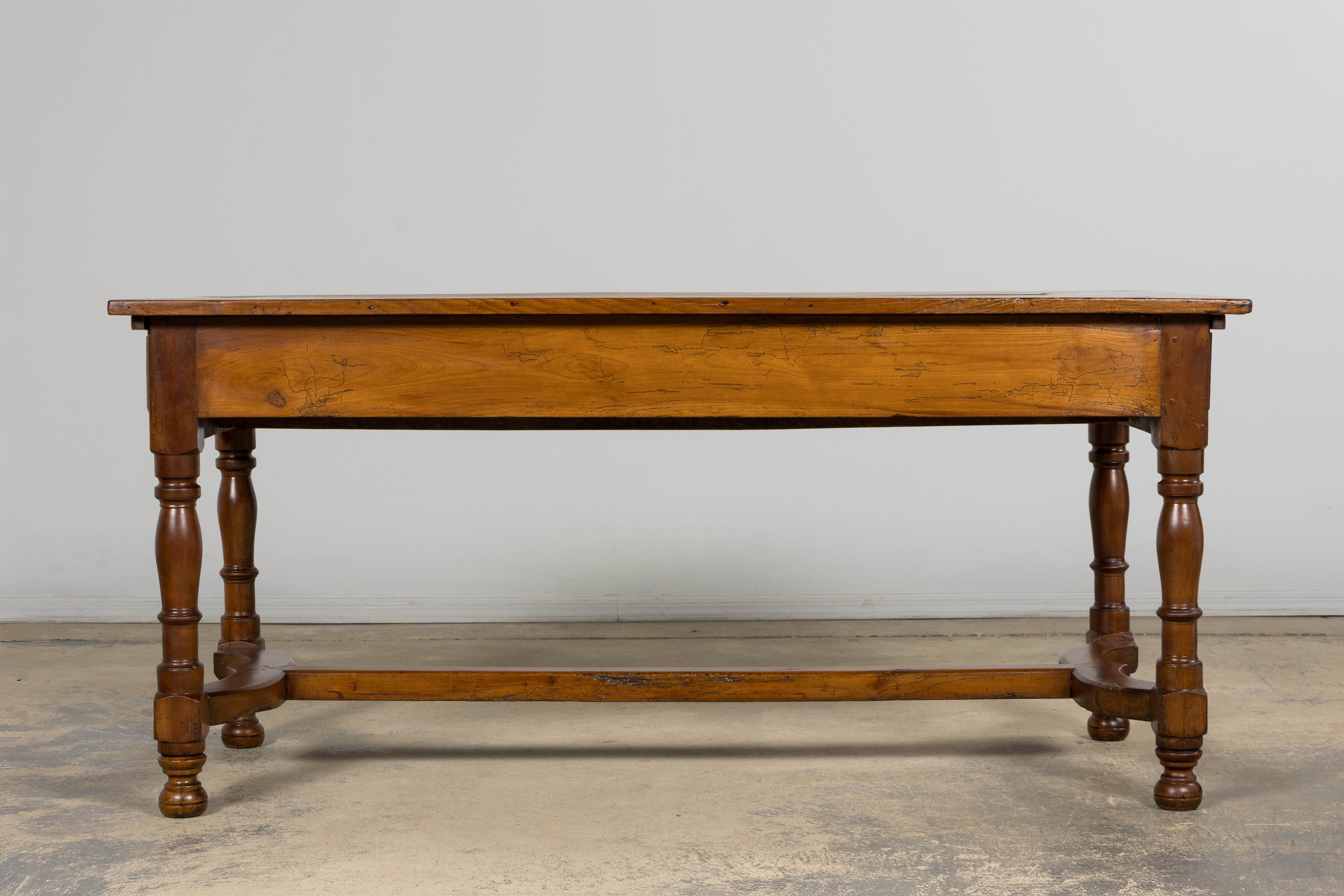 Late 19th Century French Provincial Fruitwood Trestle Dining Table