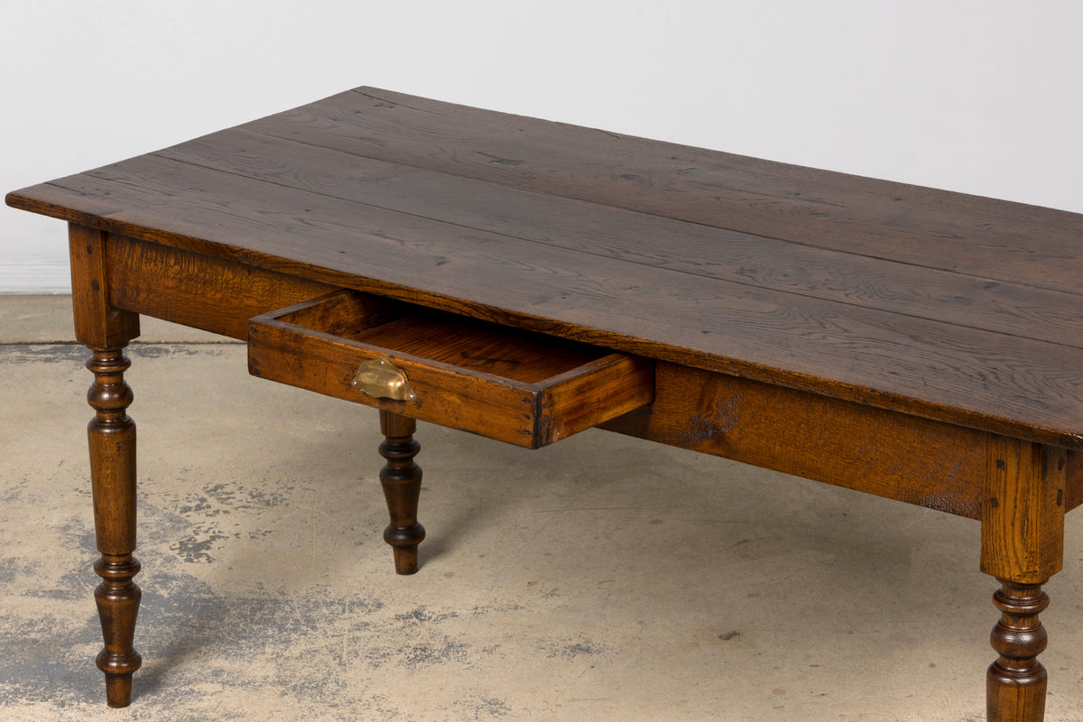 Mid-19th Century French Provincial Louis Philippe Style Oak Writing Table