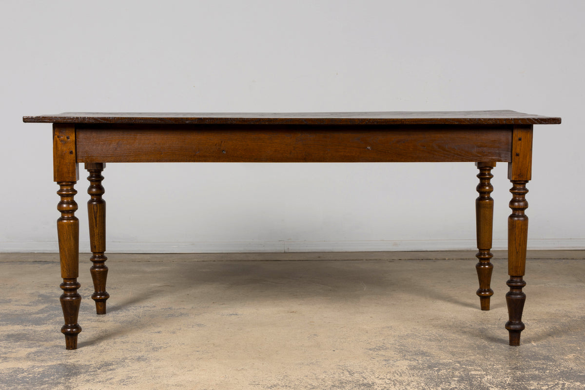 Mid-19th Century French Provincial Louis Philippe Style Oak Writing Table