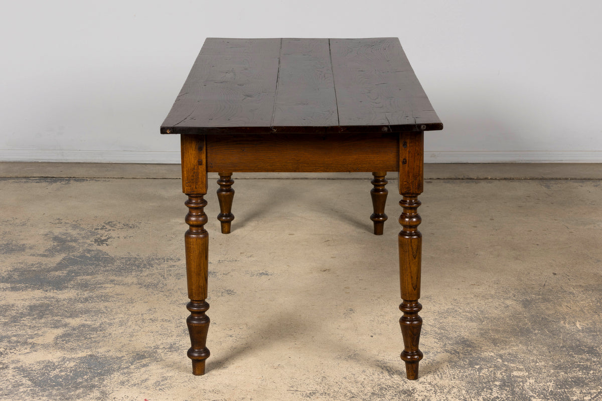 Mid-19th Century French Provincial Louis Philippe Style Oak Writing Table