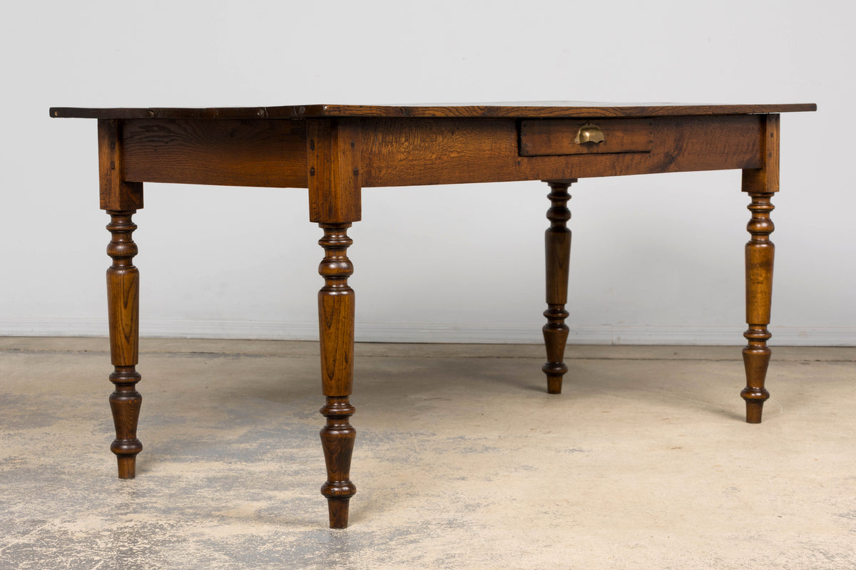 Mid-19th Century French Provincial Louis Philippe Style Oak Writing Table