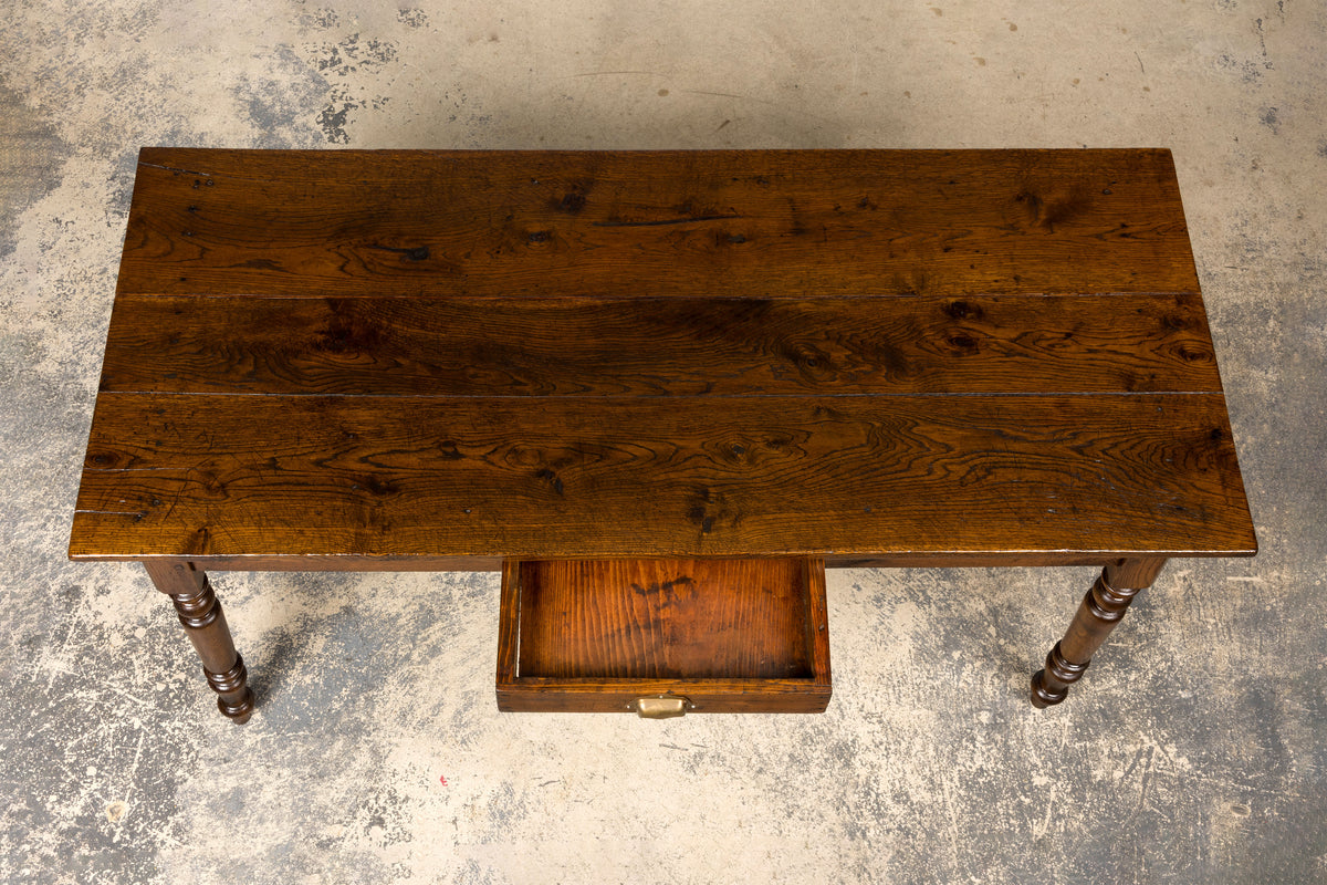 Mid-19th Century French Provincial Louis Philippe Style Oak Writing Table