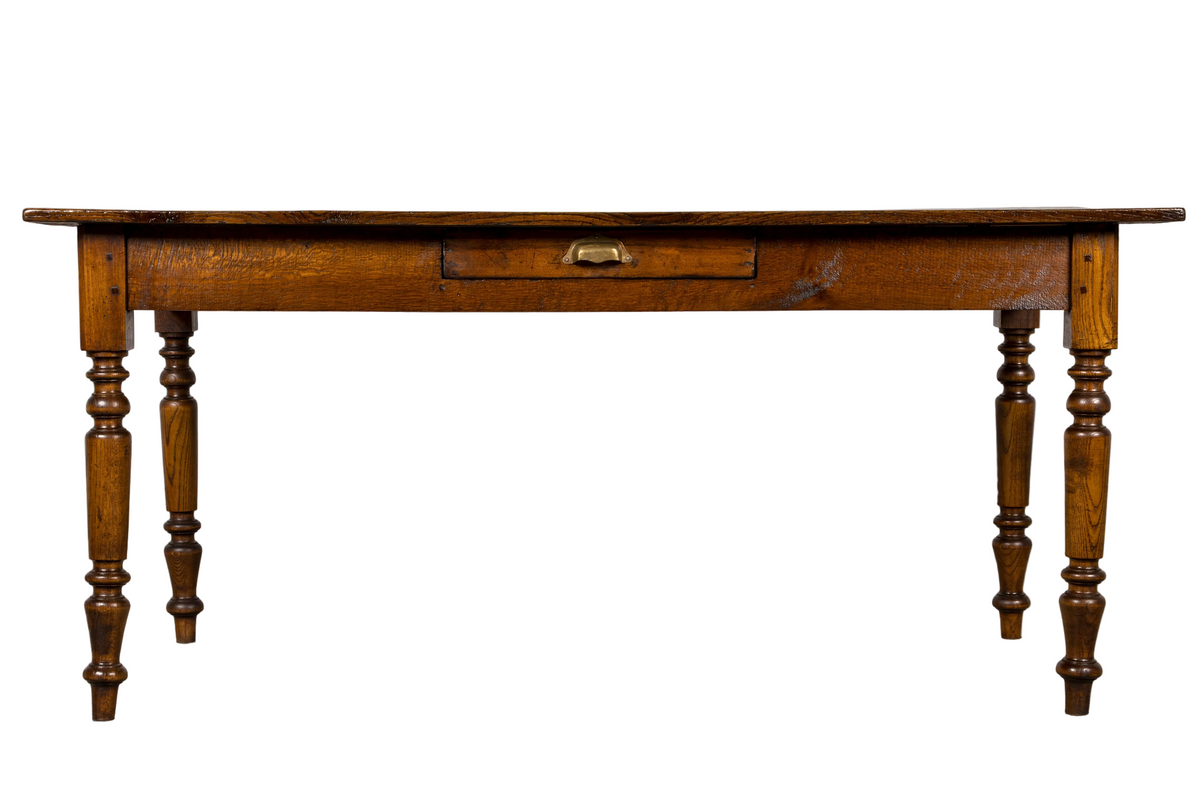 Mid-19th Century French Provincial Louis Philippe Style Oak Writing Table