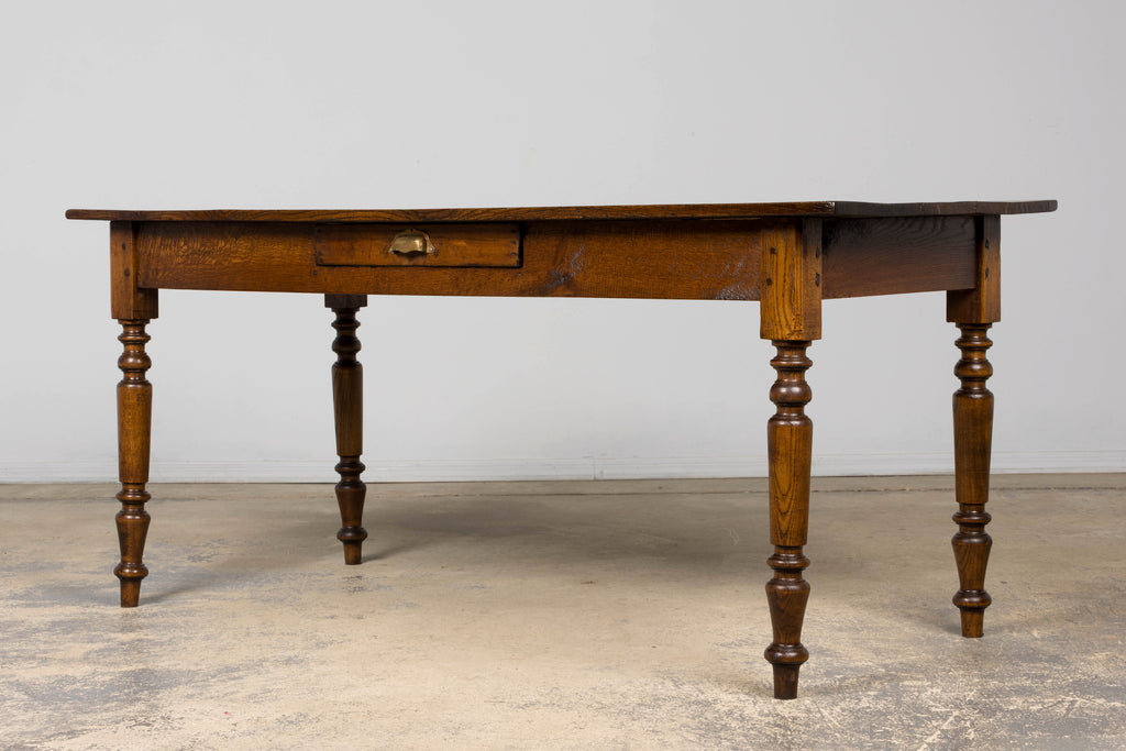 Mid-19th Century French Provincial Louis Philippe Style Oak Writing Table