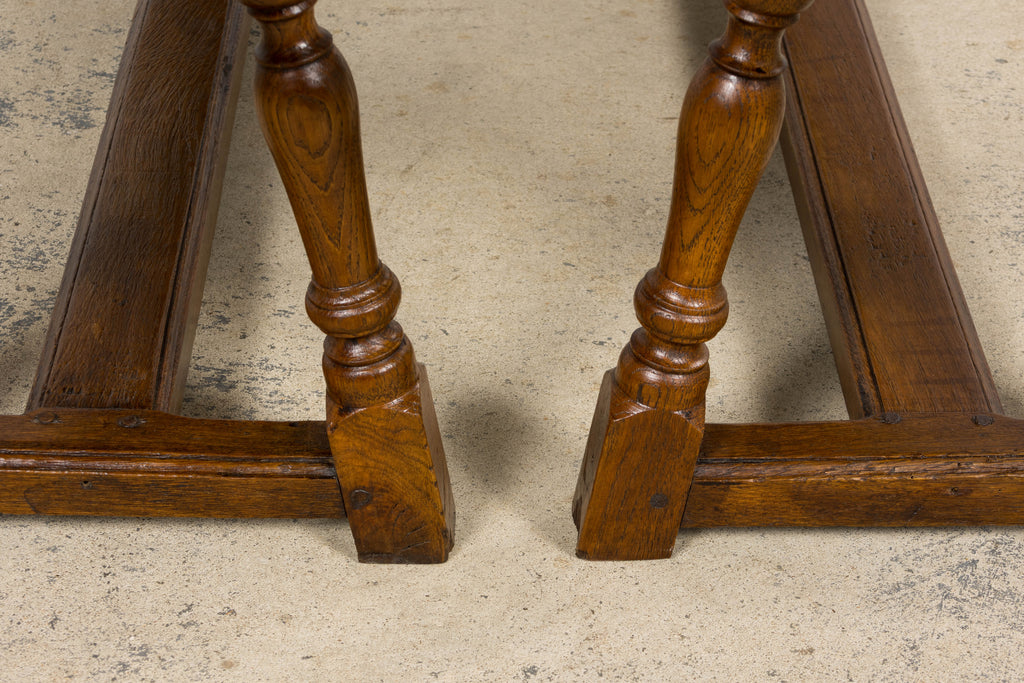 Late 19th Century French Provincial Oak Farmhouse Benches – A Pair
