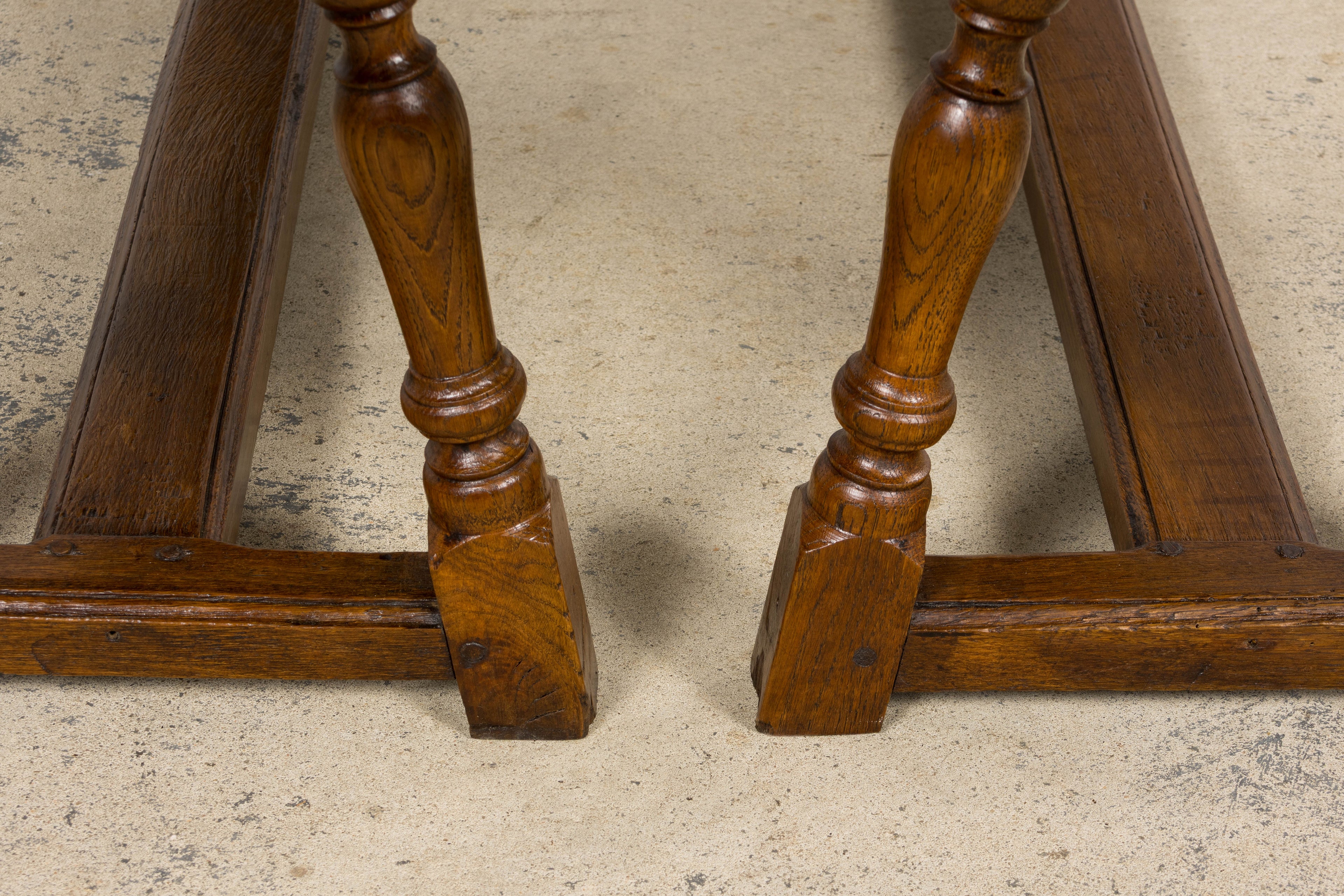 Late 19th Century French Provincial Oak Farmhouse Benches – A Pair