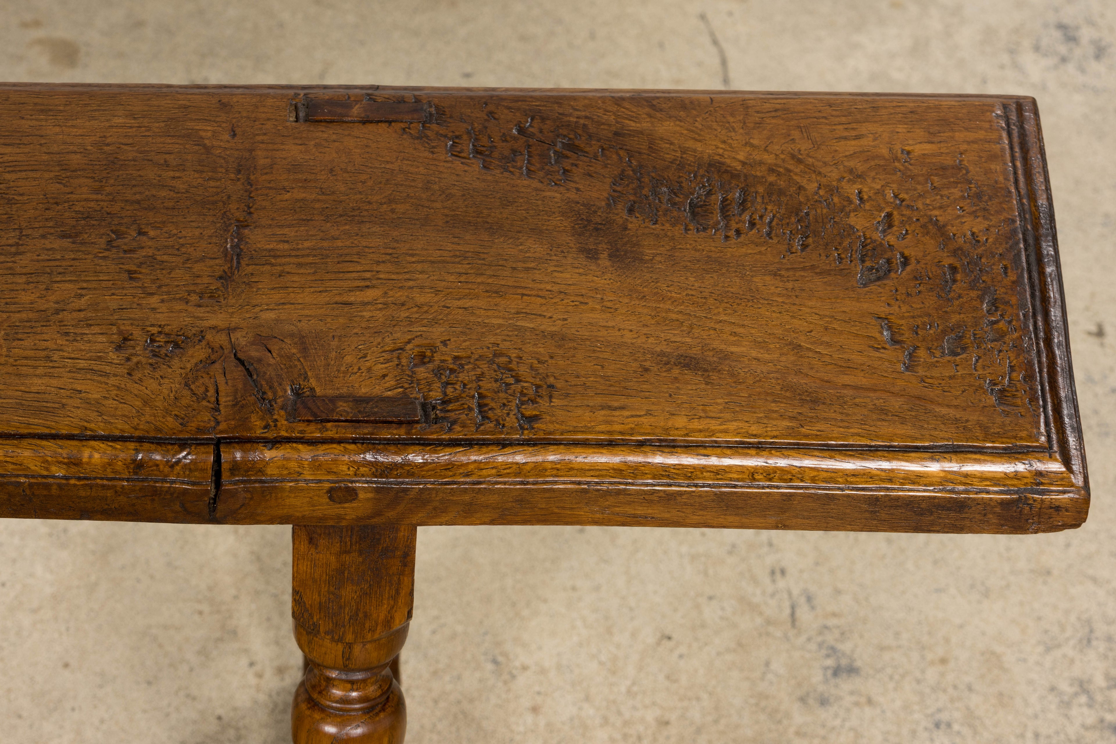 Late 19th Century French Provincial Oak Farmhouse Benches – A Pair