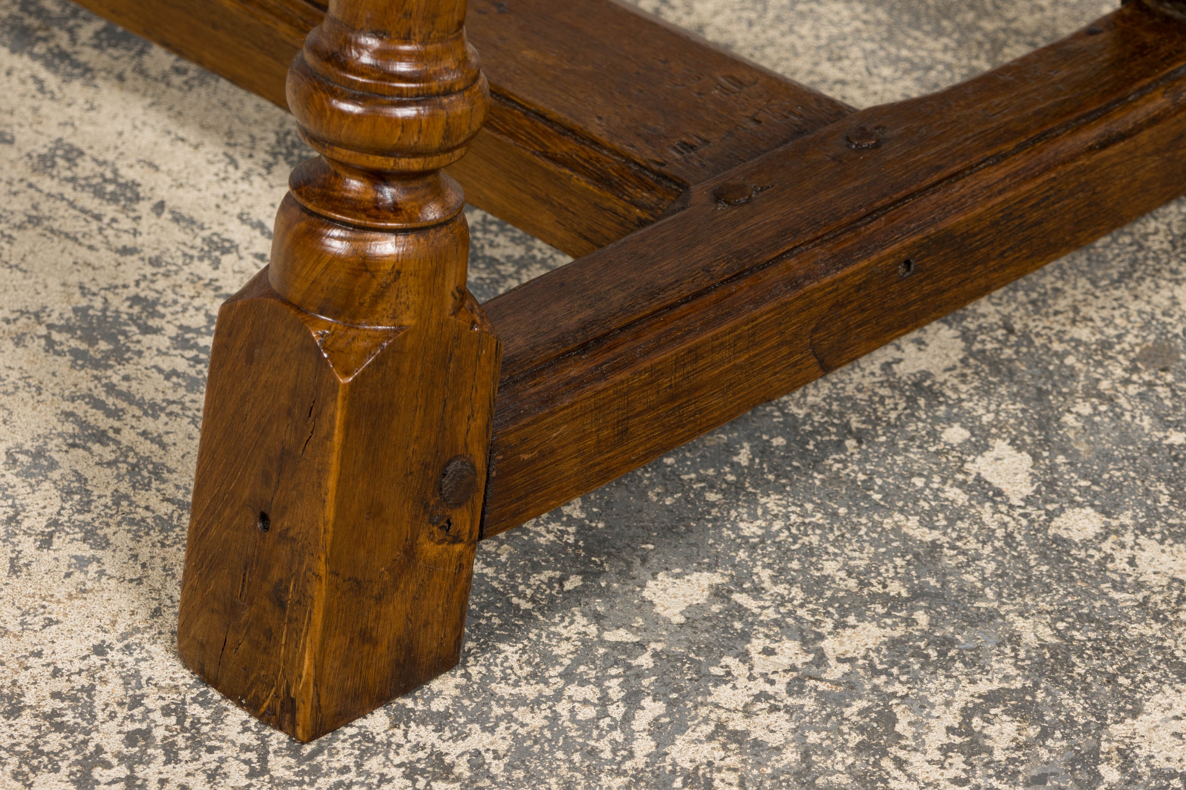 Late 19th Century French Provincial Oak Farmhouse Benches – A Pair