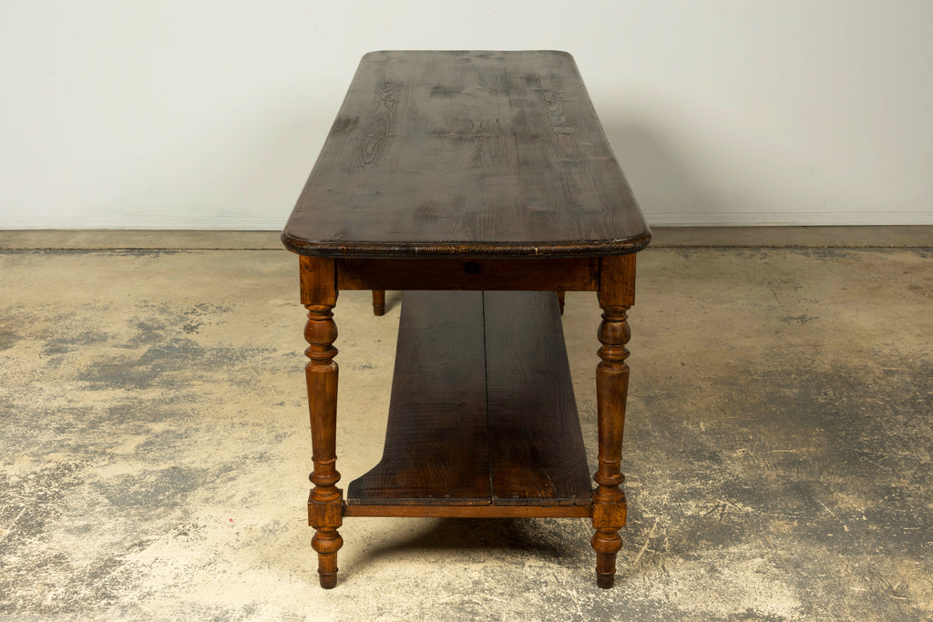 Late 19th Century French Provincial Pine Draper’s Table or Kitchen Island