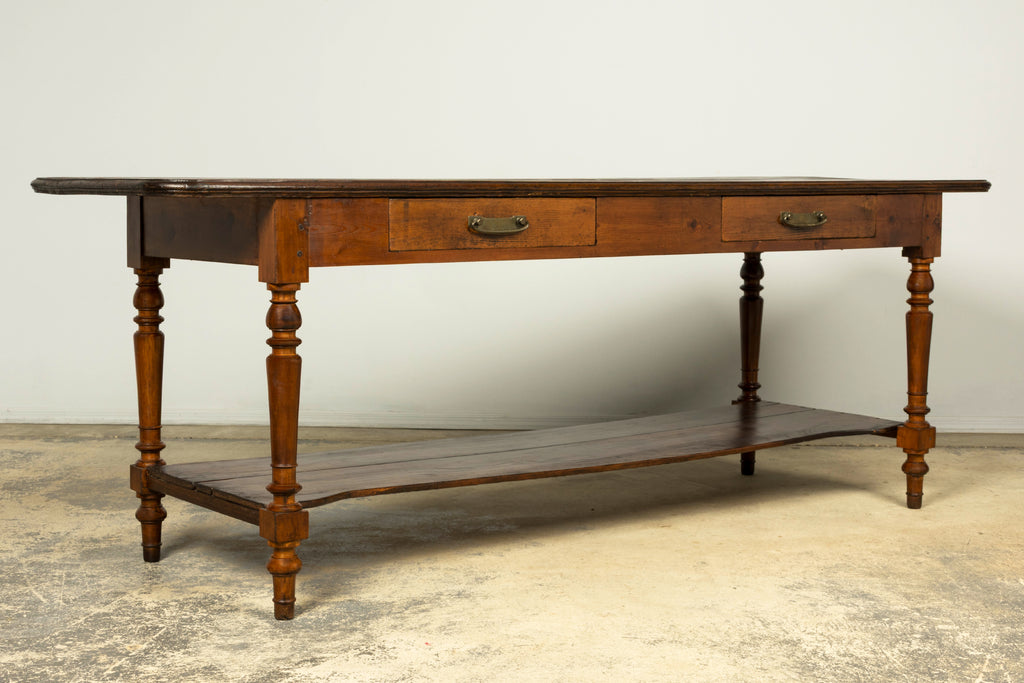 Late 19th Century French Provincial Pine Draper’s Table or Kitchen Island