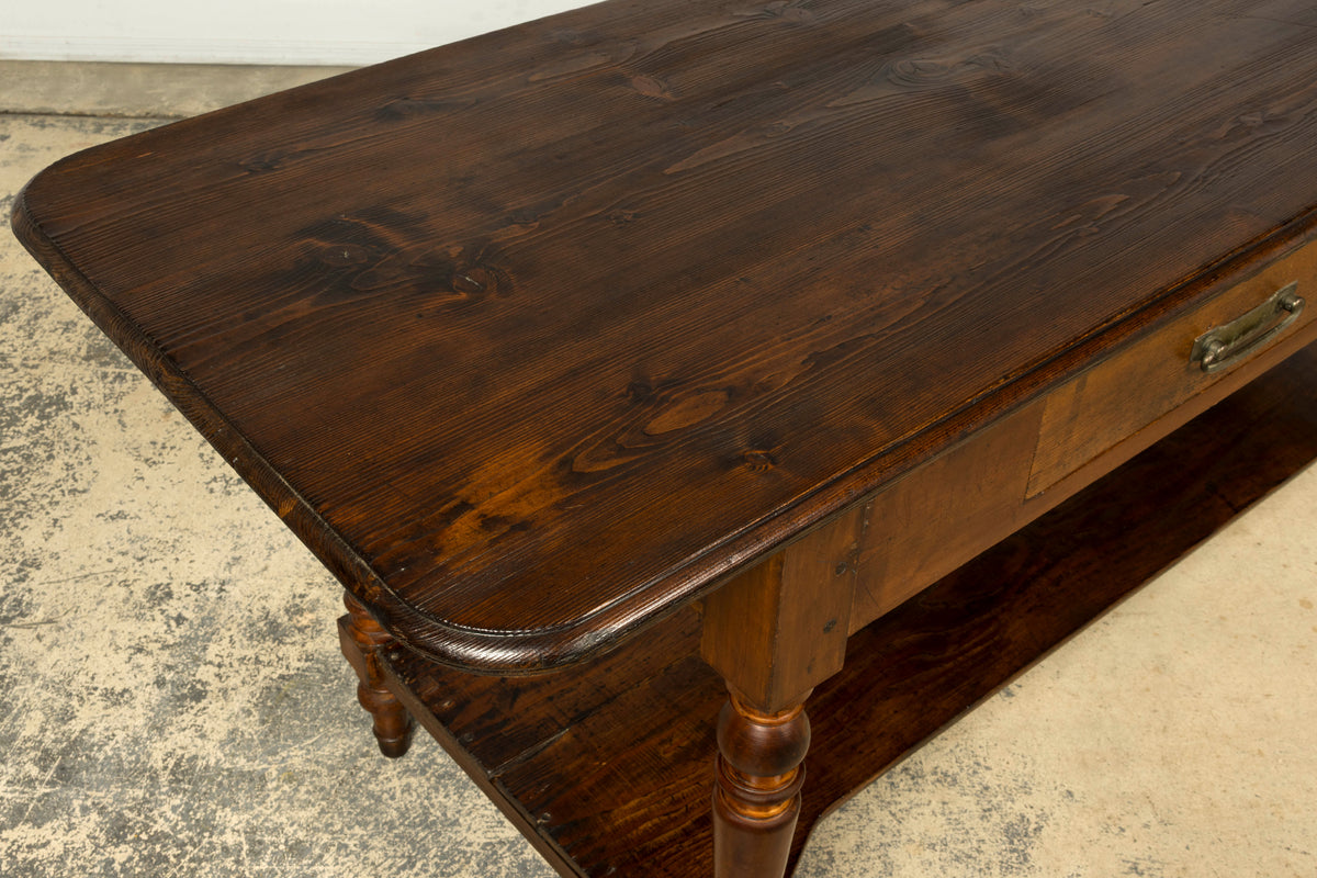Late 19th Century French Provincial Pine Draper’s Table or Kitchen Island