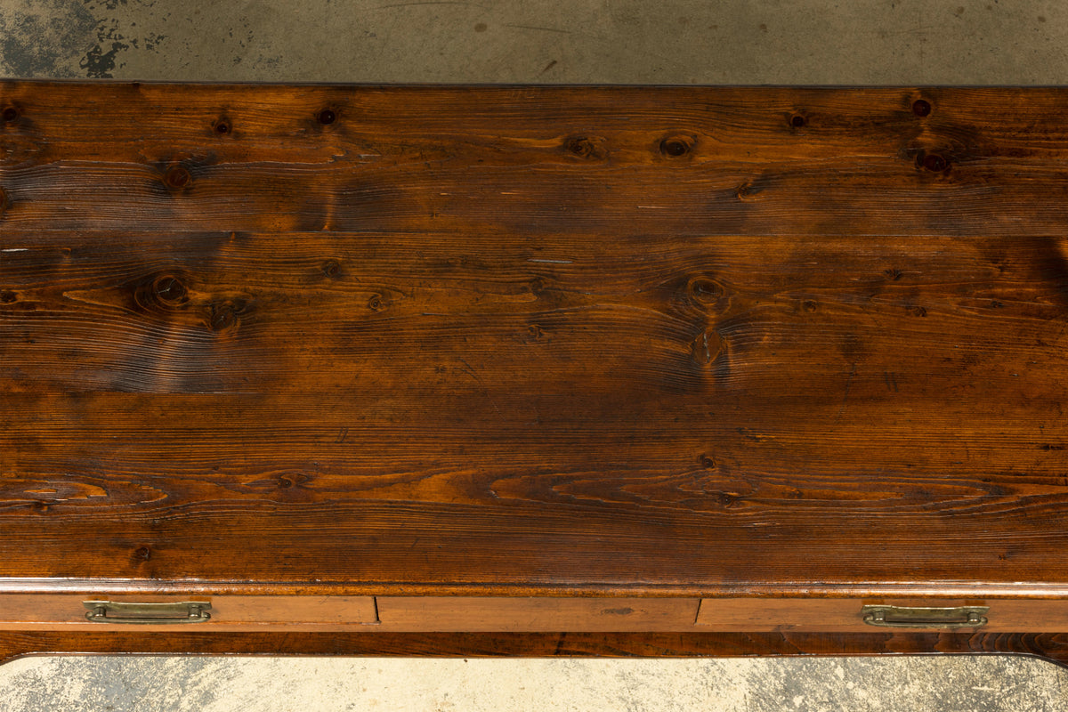 Late 19th Century French Provincial Pine Draper’s Table or Kitchen Island