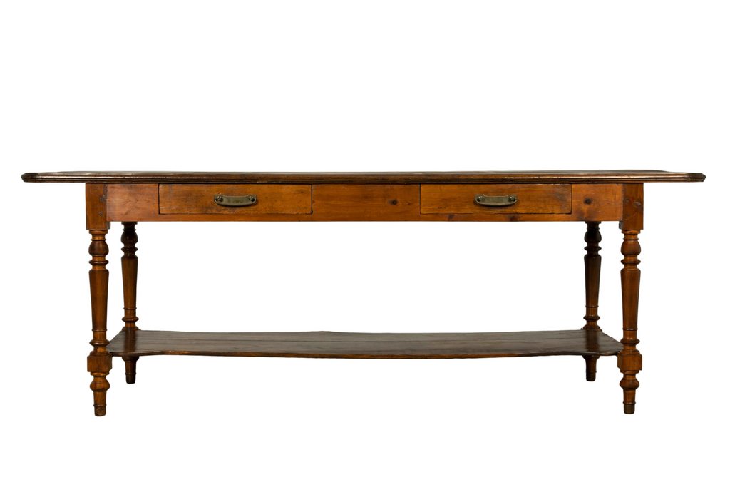 Late 19th Century French Provincial Pine Draper’s Table or Kitchen Island