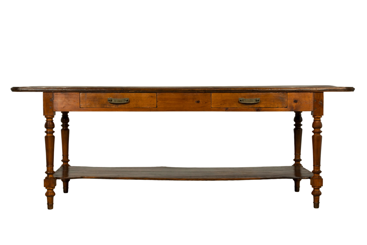 Late 19th Century French Provincial Pine Draper’s Table or Kitchen Island