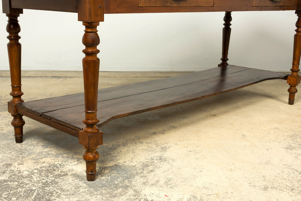 Late 19th Century French Provincial Pine Draper’s Table or Kitchen Island