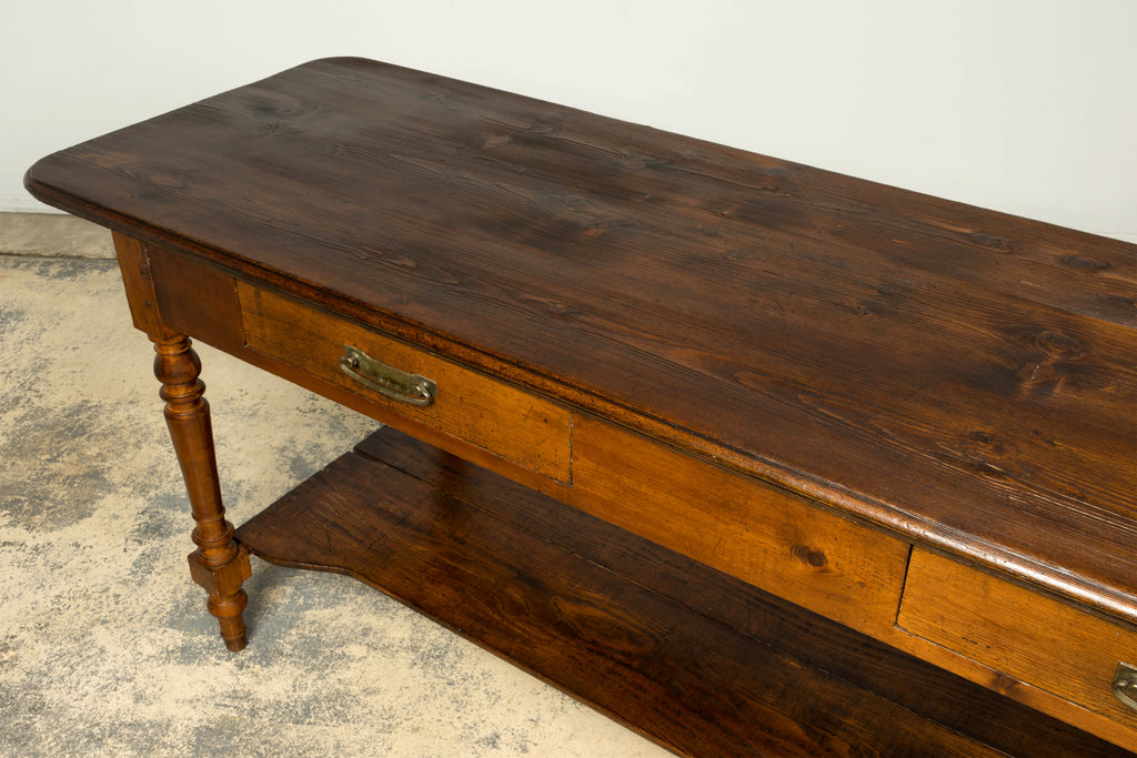 Late 19th Century French Provincial Pine Draper’s Table or Kitchen Island