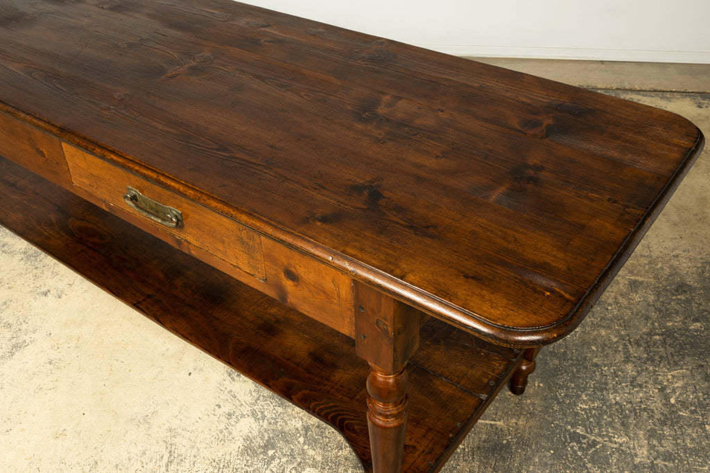 Late 19th Century French Provincial Pine Draper’s Table or Kitchen Island