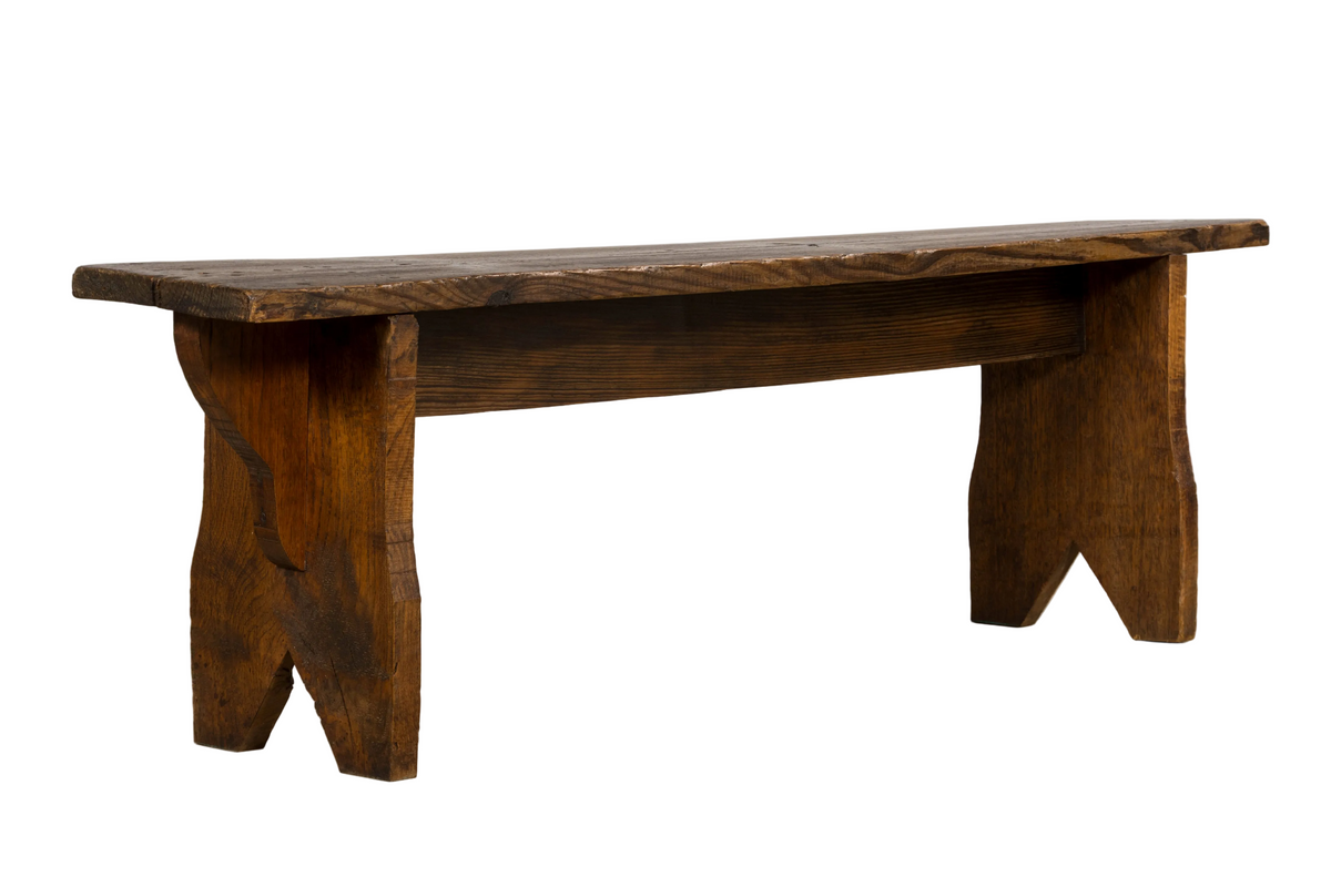 Late 19th Century French Provincial Rustic Pine Farmhouse Bench