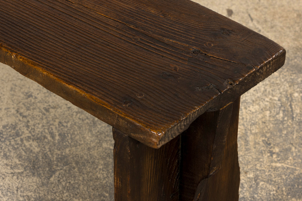 Late 19th Century French Provincial Rustic Pine Farmhouse Bench