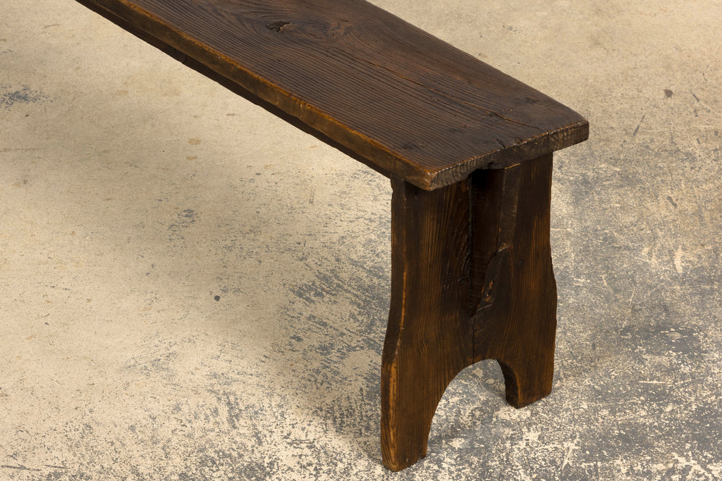 Late 19th Century French Provincial Rustic Pine Farmhouse Bench
