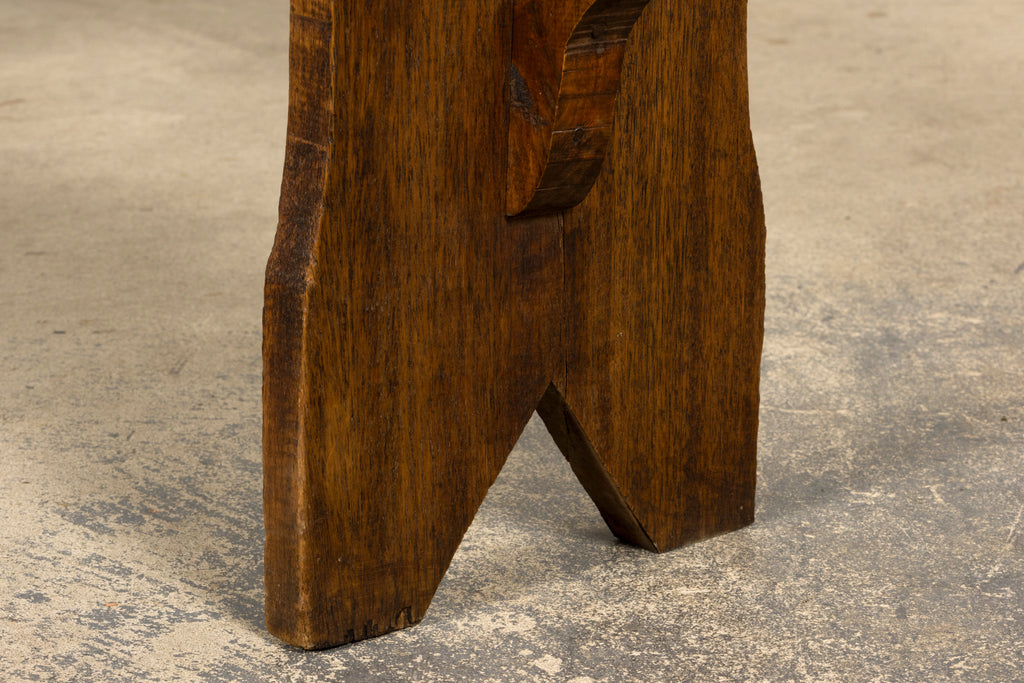 Late 19th Century French Provincial Rustic Pine Farmhouse Bench