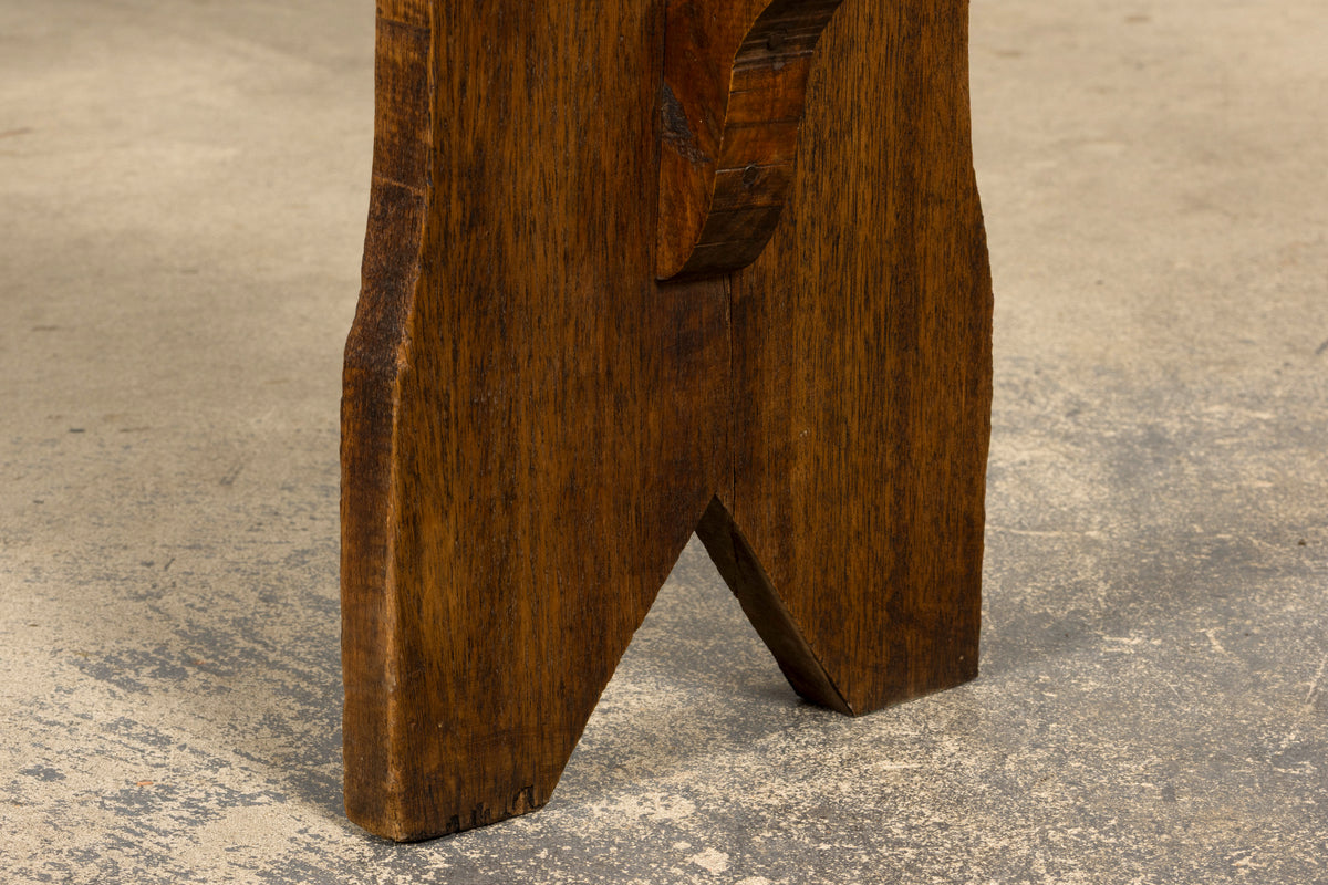 Late 19th Century French Provincial Rustic Pine Farmhouse Bench
