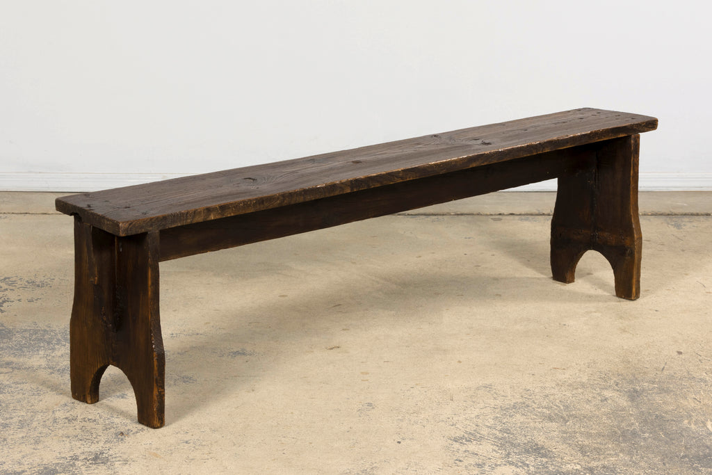 Late 19th Century French Provincial Rustic Pine Farmhouse Bench
