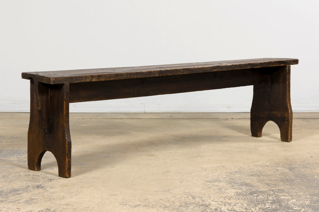 Late 19th Century French Provincial Rustic Pine Farmhouse Bench