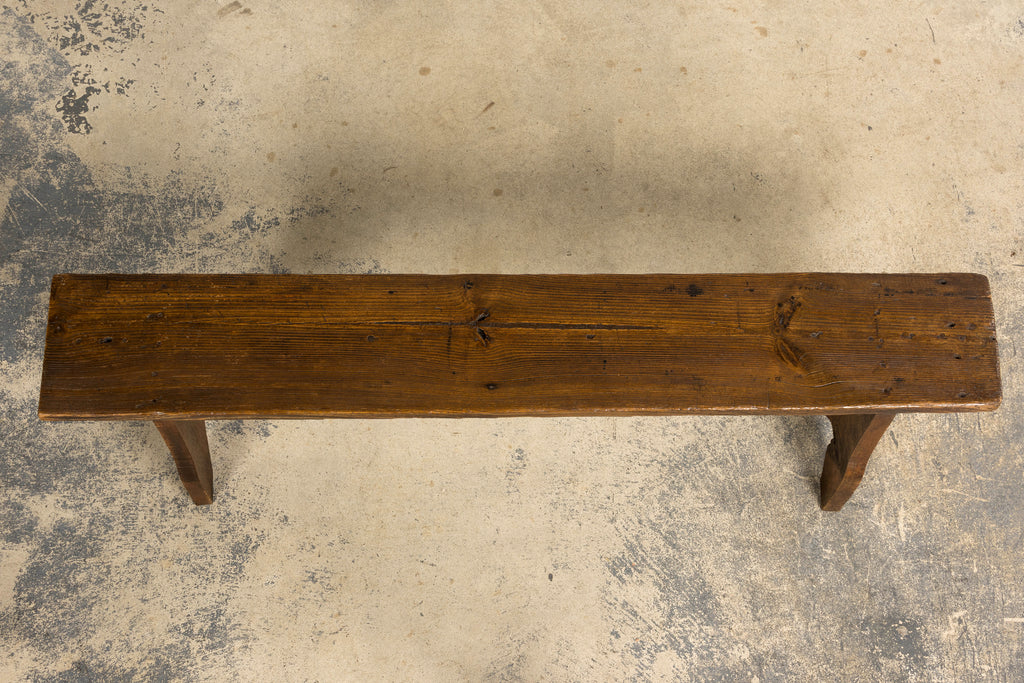 Late 19th Century French Provincial Rustic Pine Farmhouse Bench