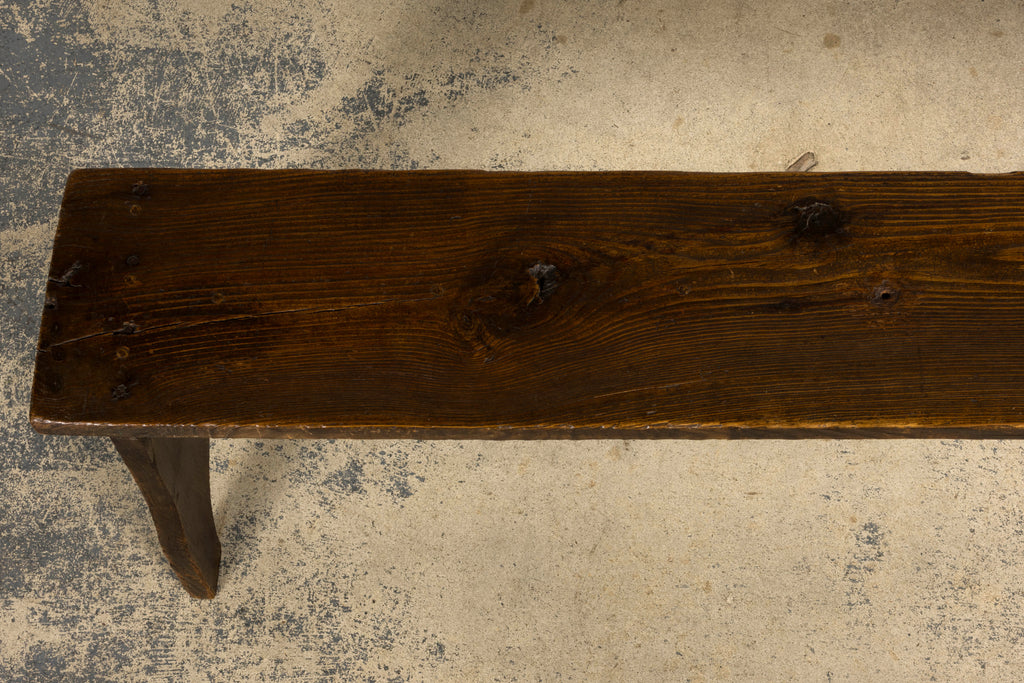 Late 19th Century French Provincial Rustic Pine Farmhouse Bench