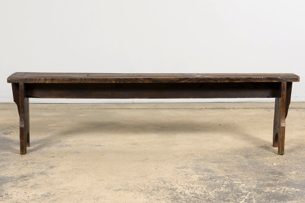 Late 19th Century French Provincial Rustic Pine Farmhouse Bench