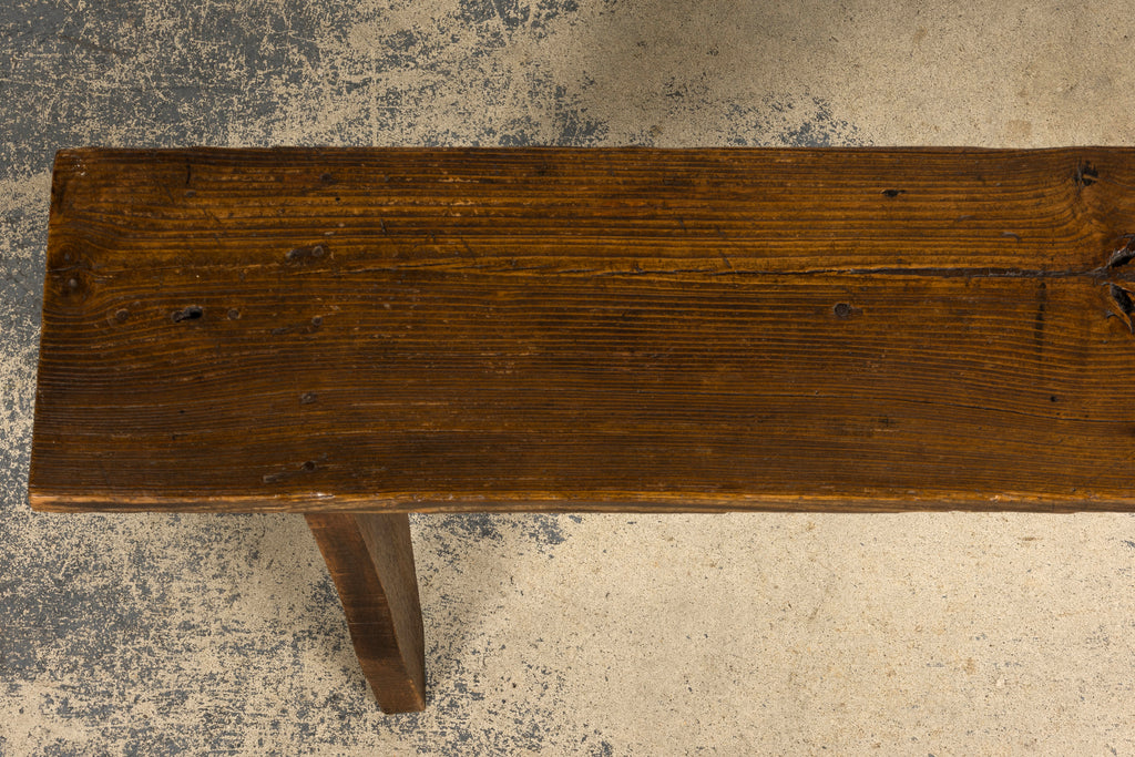 Late 19th Century French Provincial Rustic Pine Farmhouse Bench