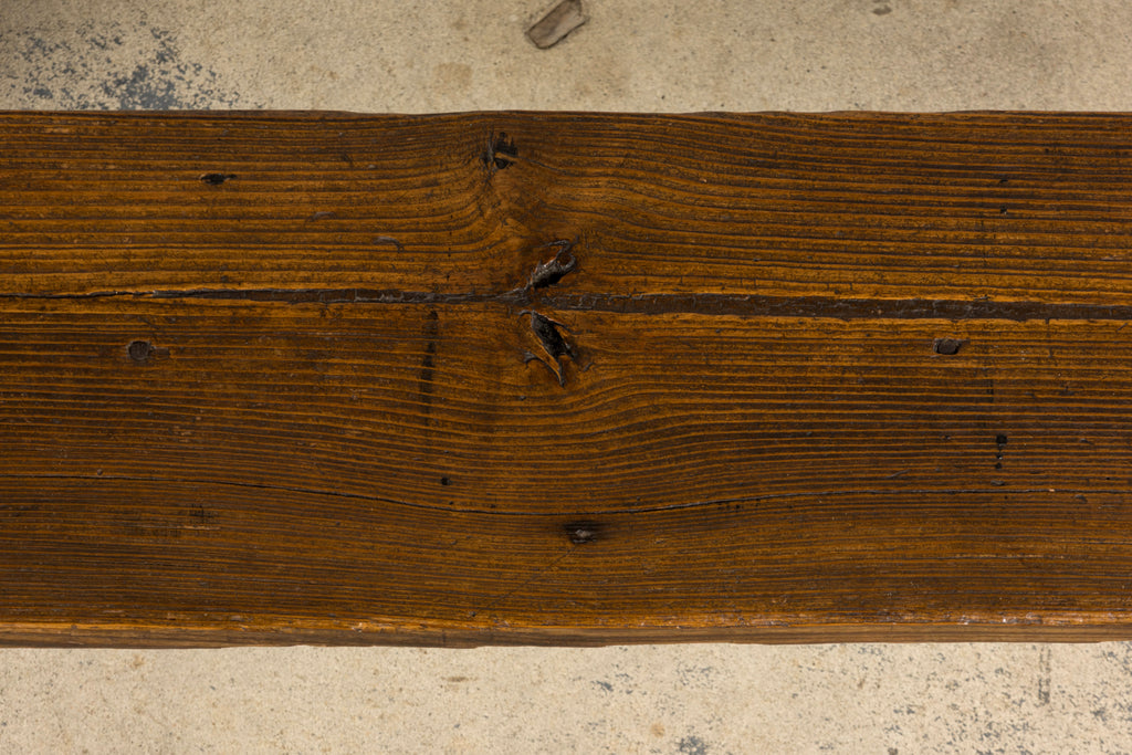 Late 19th Century French Provincial Rustic Pine Farmhouse Bench
