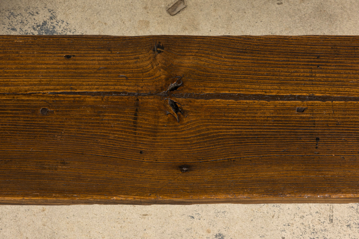 Late 19th Century French Provincial Rustic Pine Farmhouse Bench