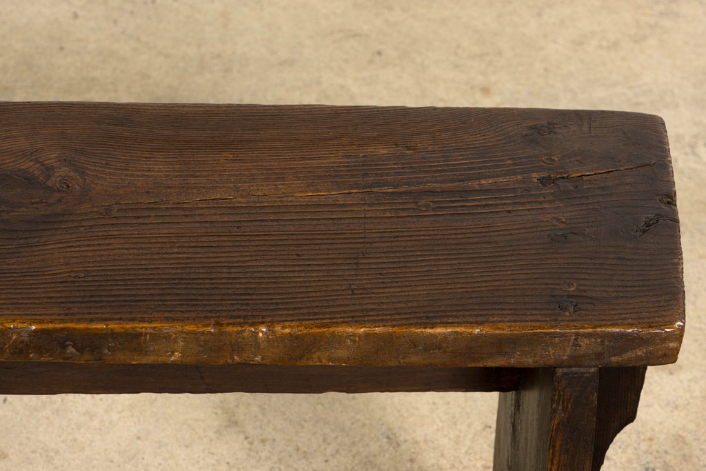 Late 19th Century French Provincial Rustic Pine Farmhouse Bench