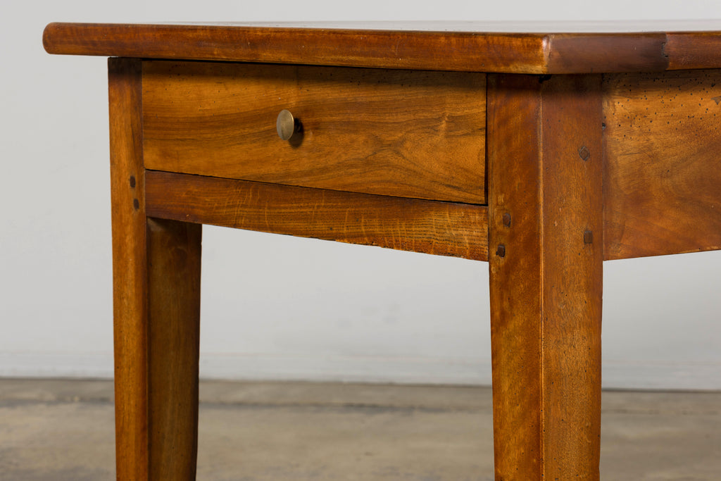Late 19th Century French Provincial Walnut Farmhouse Table with Four Drawers