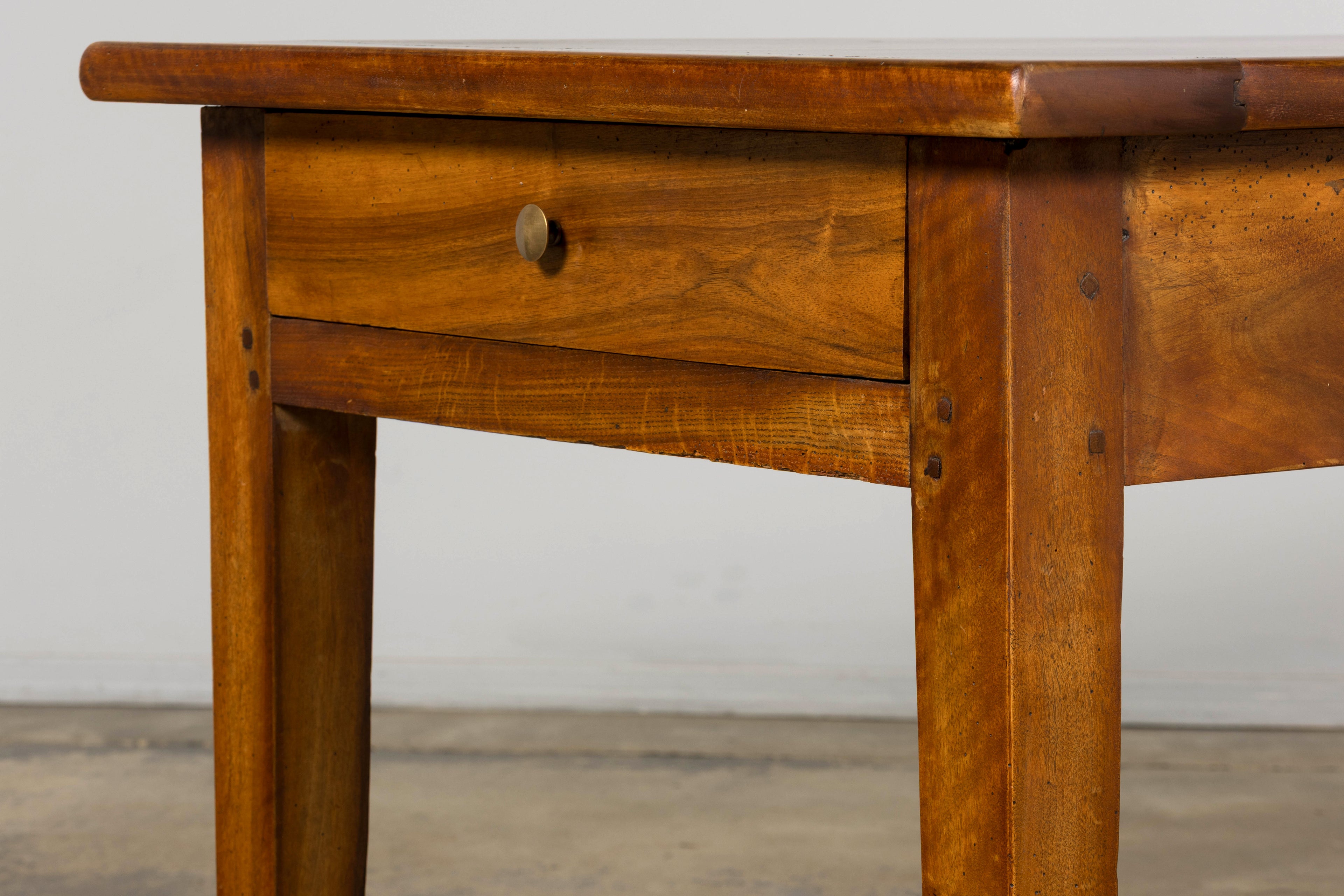 Late 19th Century French Provincial Walnut Farmhouse Table with Four Drawers